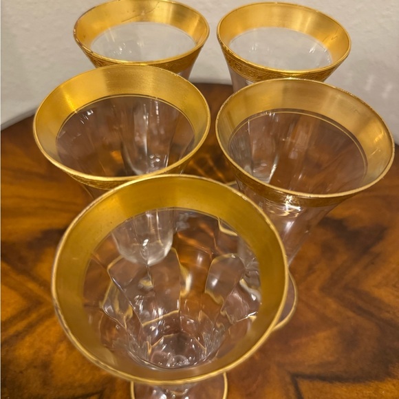 5 Vintage Tiffin Franciscan Minton Etched Stemmed Optic Wine Glasses 6 ounce. - Picture 4 of 11
